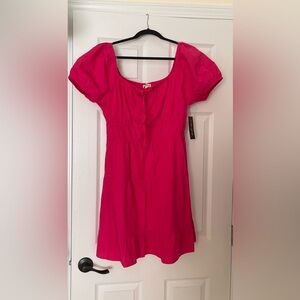 Bright Pink Short Sleeve Dress